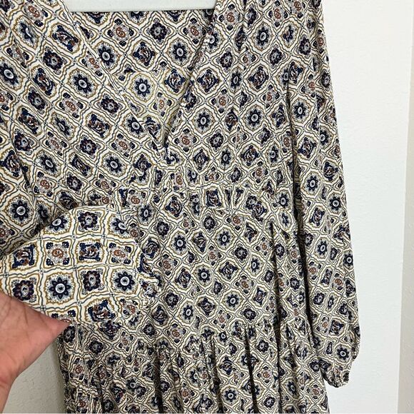 Veronica Beard Paisley Floral Long Sleeve Silk Mini Dress - Picture 4 of 7